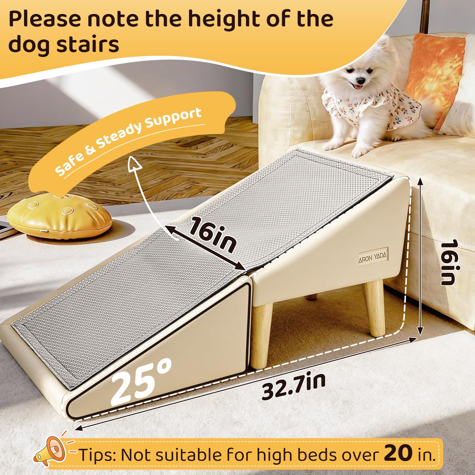 PawStep™ 2-in-1 Dog Ramp & Stairs for Couch – Foldable Non-Slip Pet Steps for Small & Senior Dogs
