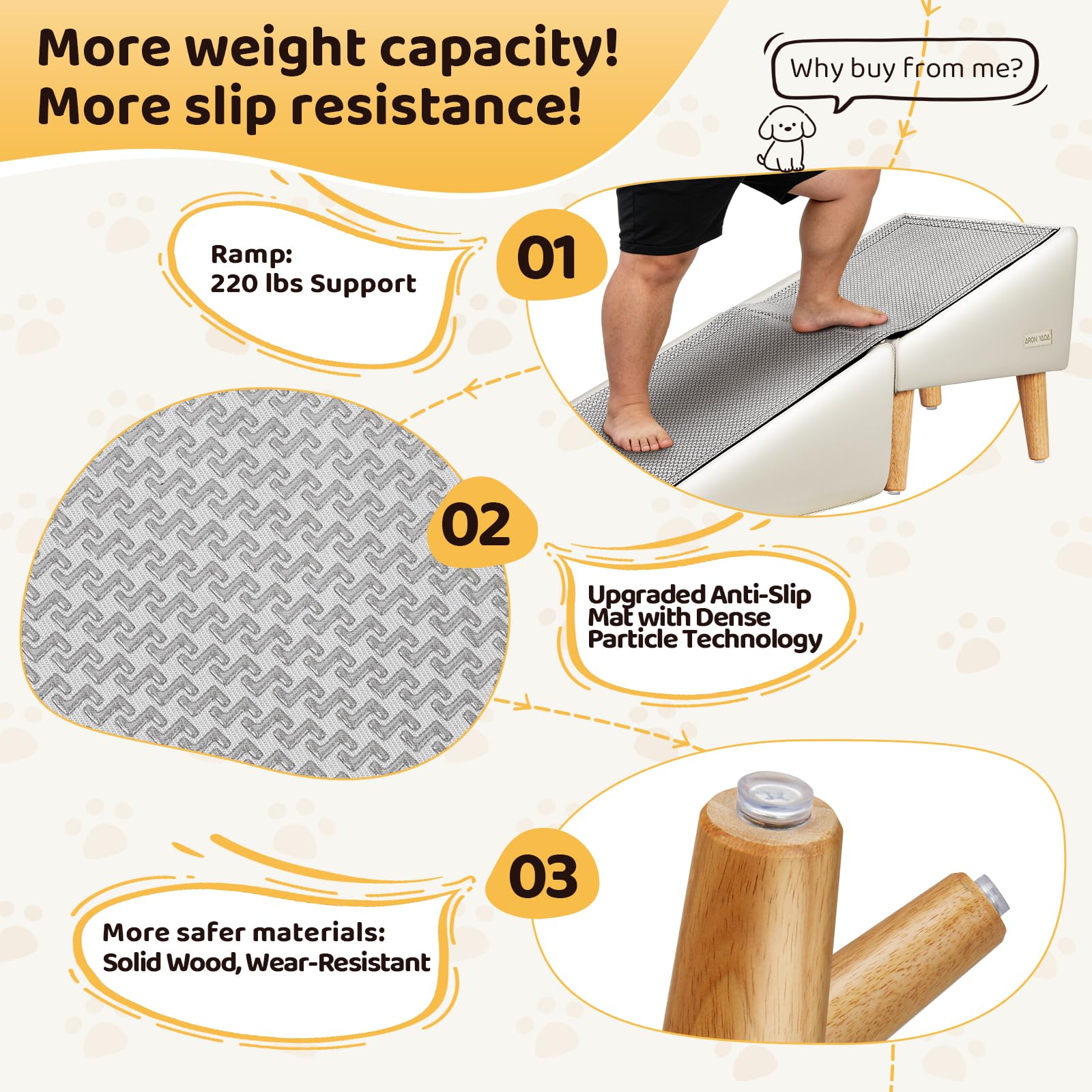 PawStep™ 2-in-1 Dog Ramp & Stairs for Couch – Foldable Non-Slip Pet Steps for Small & Senior Dogs
