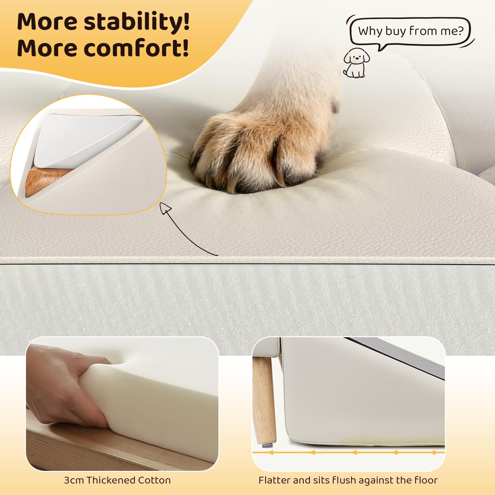 PawStep™ 2-in-1 Dog Ramp & Stairs for Couch – Foldable Non-Slip Pet Steps for Small & Senior Dogs