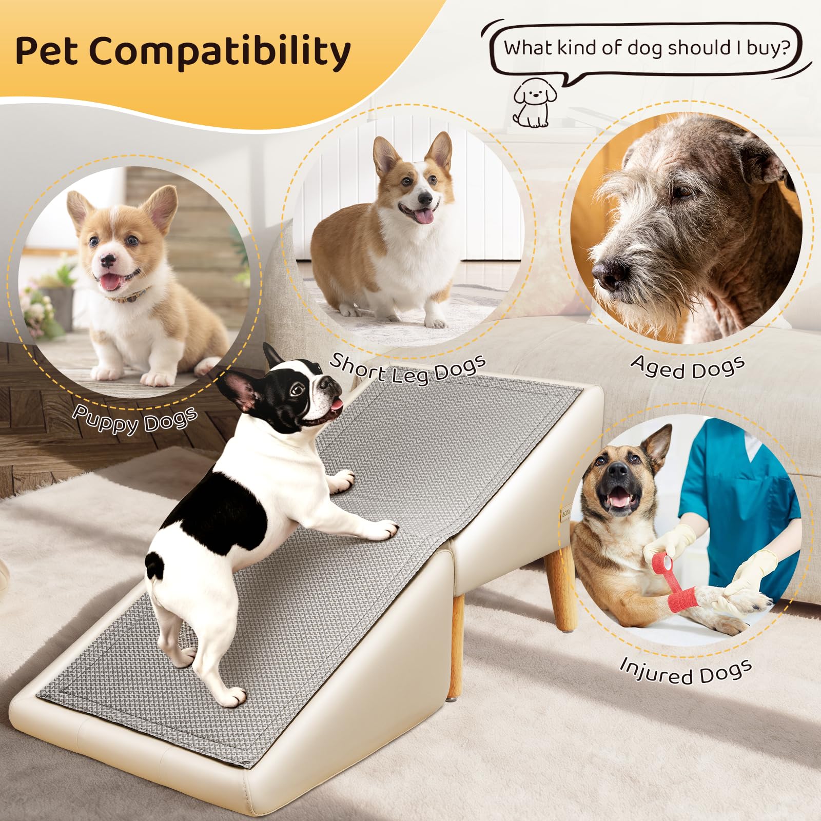PawStep™ 2-in-1 Dog Ramp & Stairs for Couch – Foldable Non-Slip Pet Steps for Small & Senior Dogs