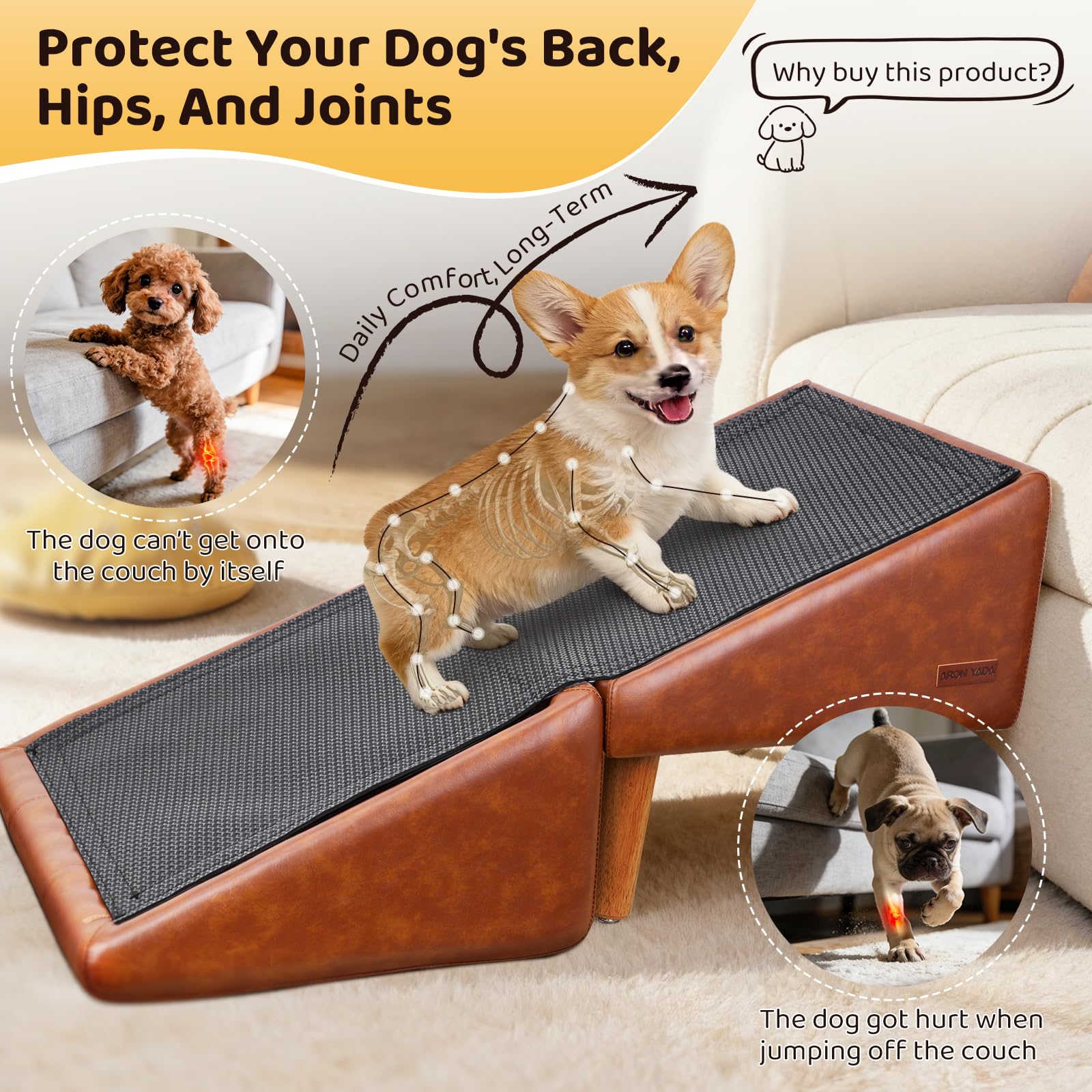 PawStep™ 2-in-1 Dog Ramp & Stairs for Couch – Foldable Non-Slip Pet Steps for Small & Senior Dogs