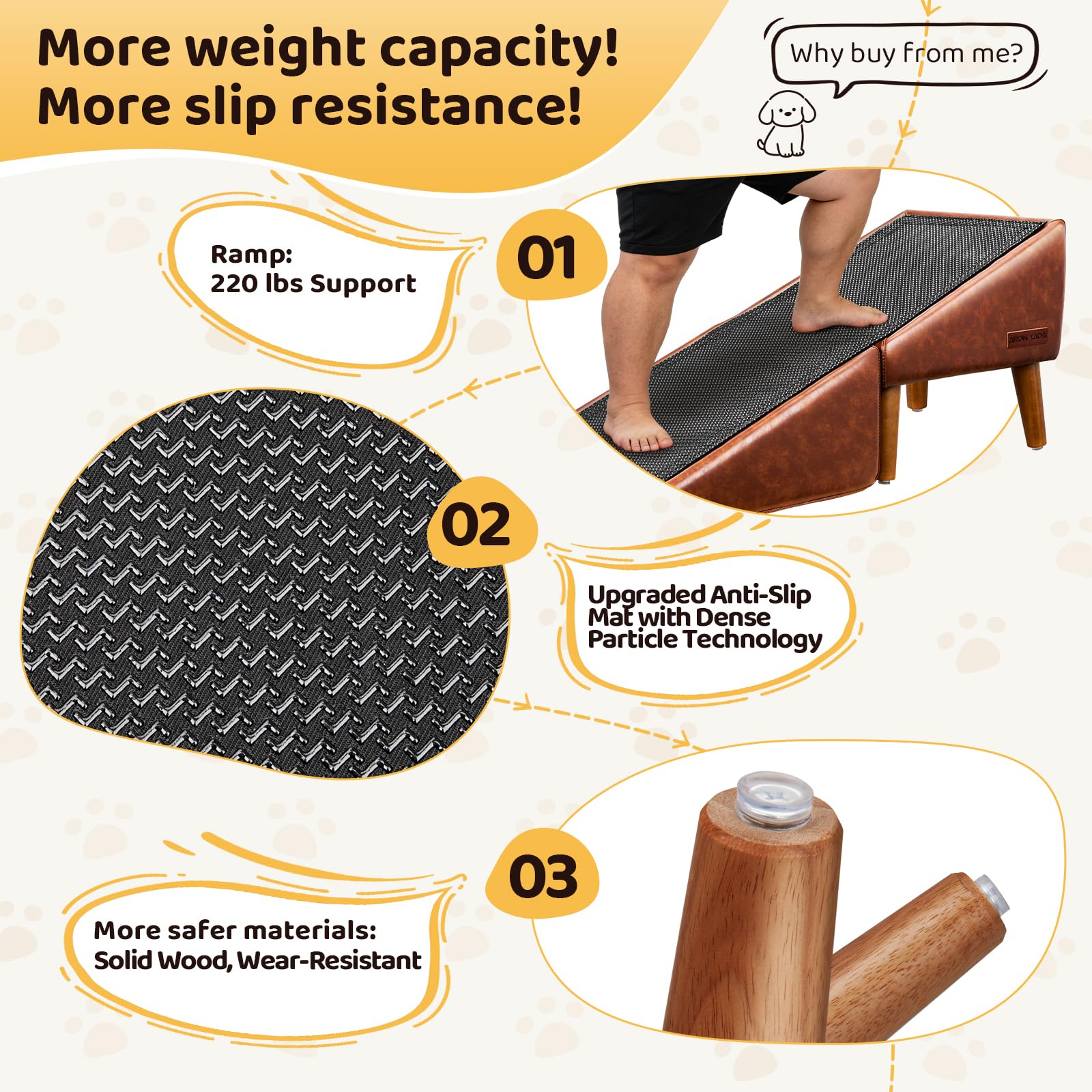 PawStep™ 2-in-1 Dog Ramp & Stairs for Couch – Foldable Non-Slip Pet Steps for Small & Senior Dogs