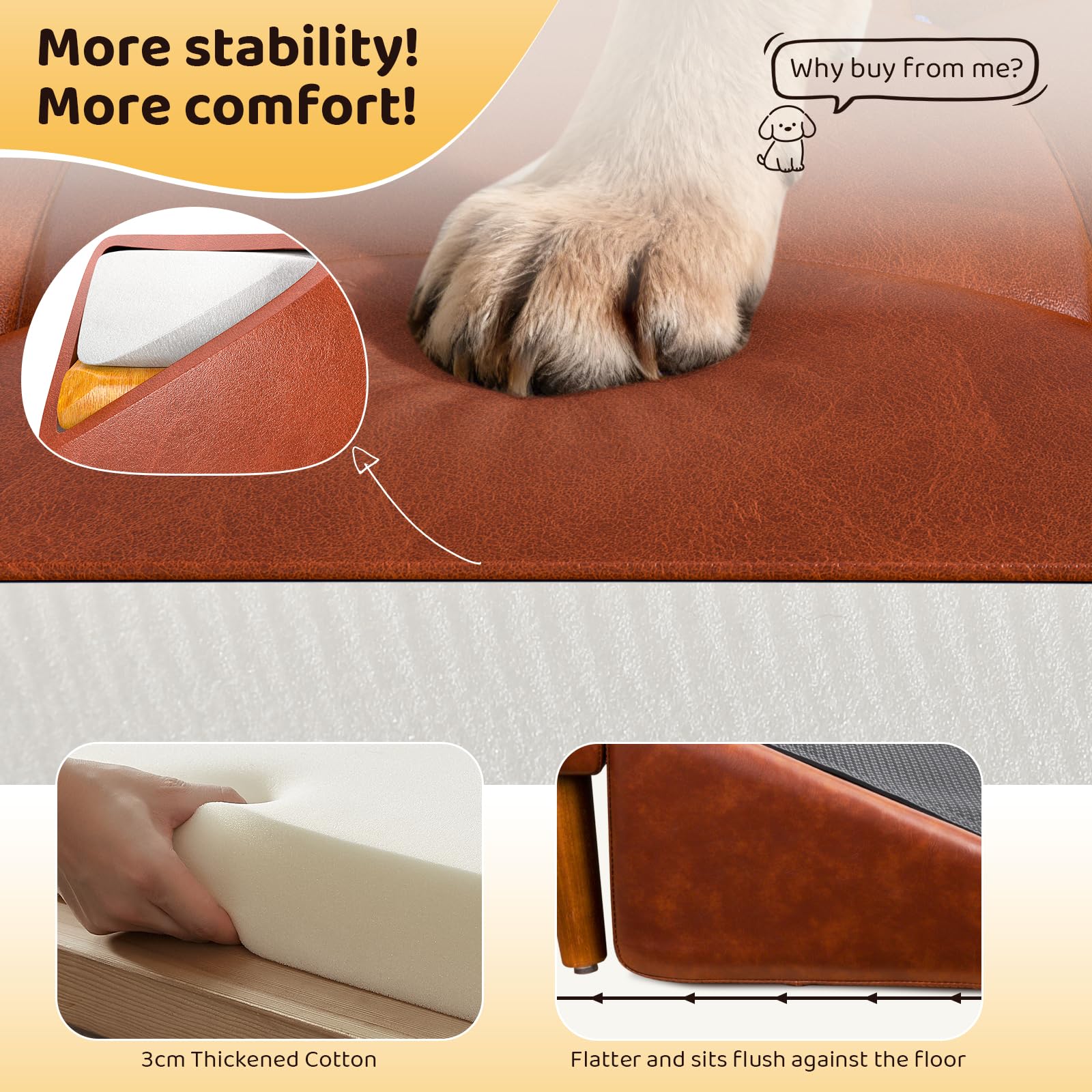 PawStep™ 2-in-1 Dog Ramp & Stairs for Couch – Foldable Non-Slip Pet Steps for Small & Senior Dogs